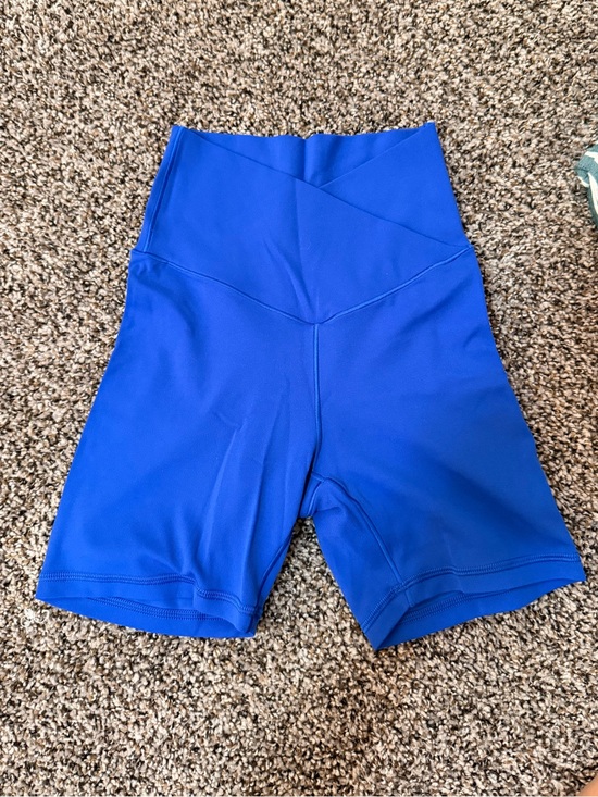 aerie Pants - aerie offline Royal Blue High-Rise Bike Shorts with Cross Waist XSMALL